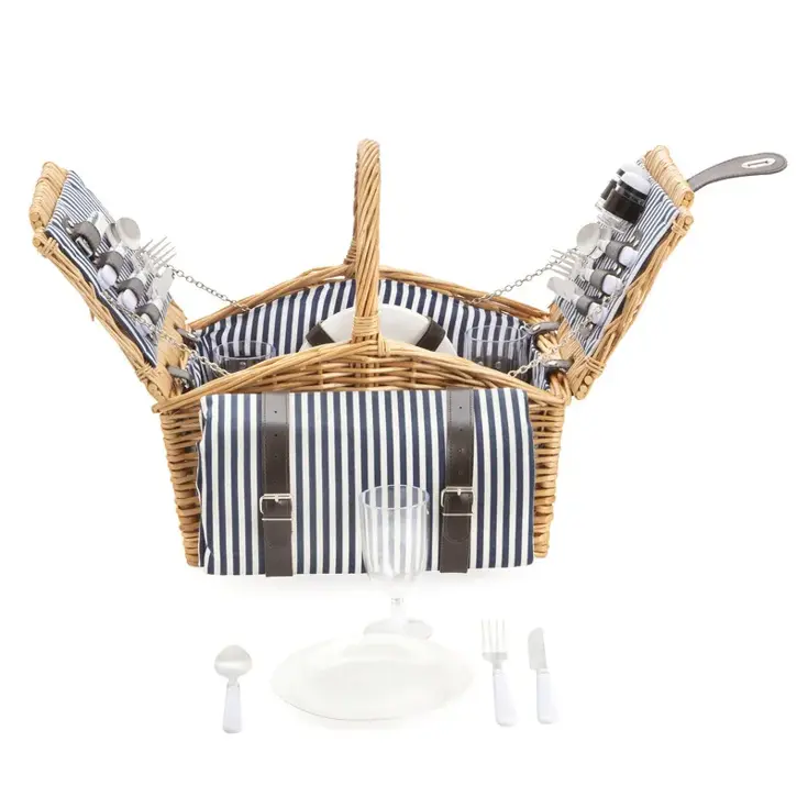 Picknickmand 24-delig met kleed 4-persoons