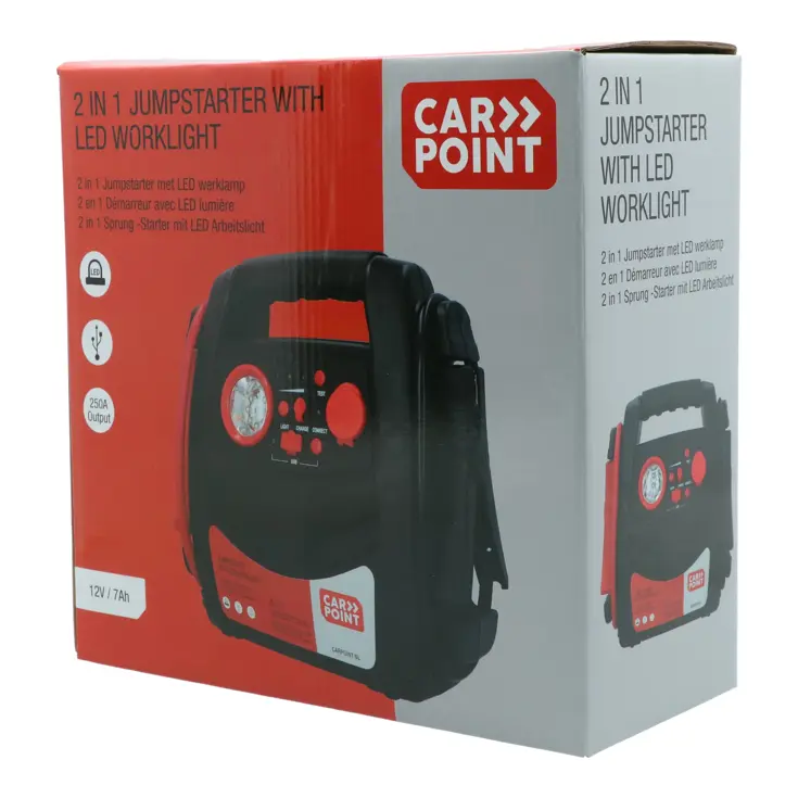 12V Jumpstarter 2in1 met LED Verlichting