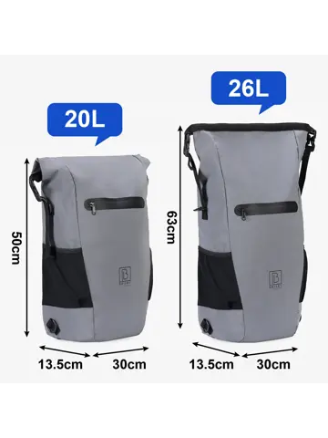 3-in-1 rolltop fietstassen 40-52L