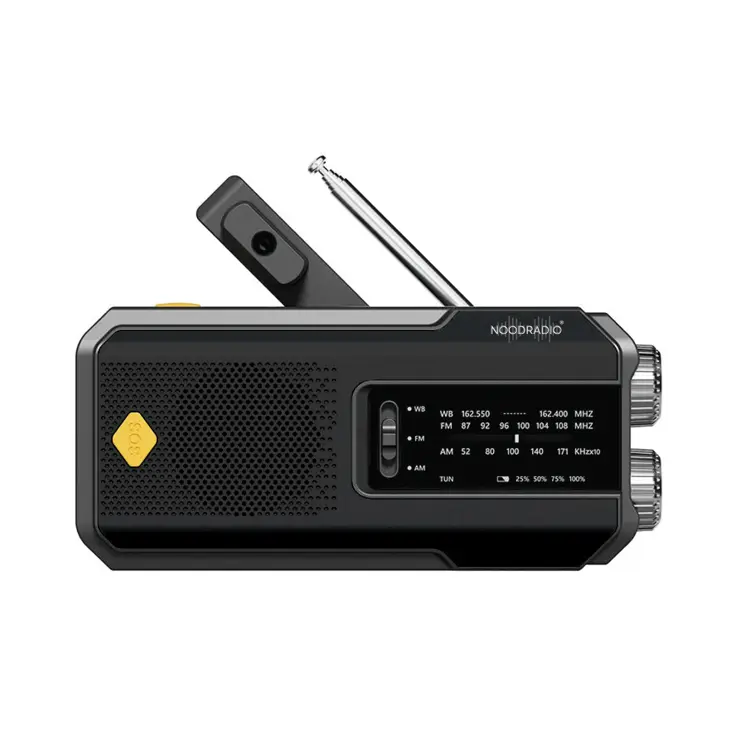 Noodradio Solar Powerbank Opwindbaar Met Zaklamp