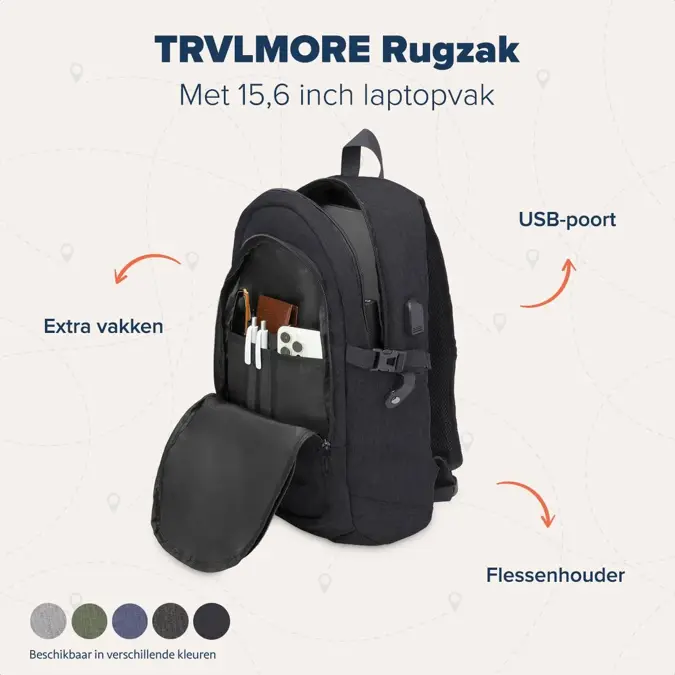 TRVLMORE Rugtas - 25L - 15,6 Inch