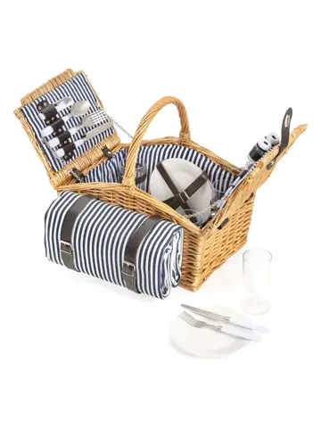 Picknickmand 24-delig met kleed 4-persoons