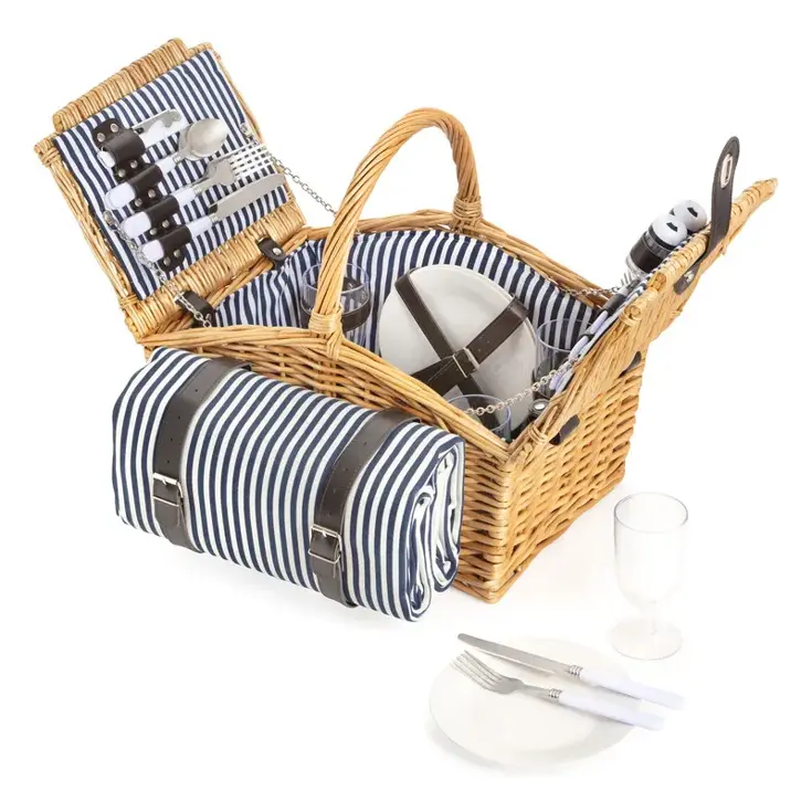 Picknickmand 24-delig met kleed 4-persoons