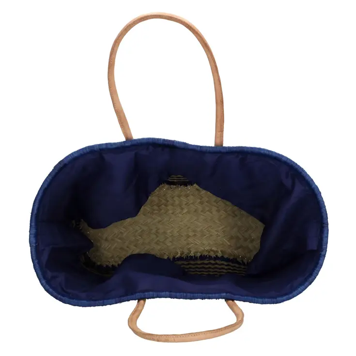 Bozaka- Rieten Mand - Strandtas - aansnoerkoord