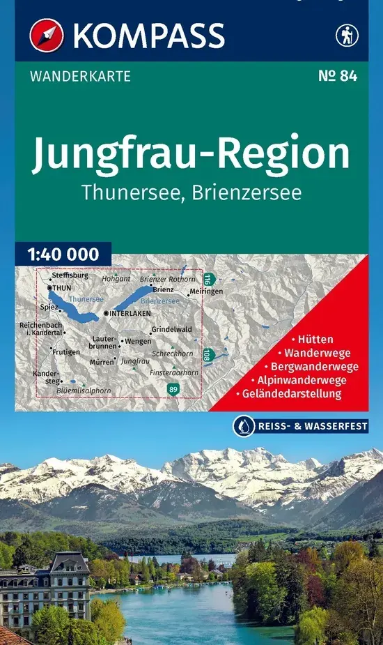Wandelkaart WK84 Jungfrau-Region