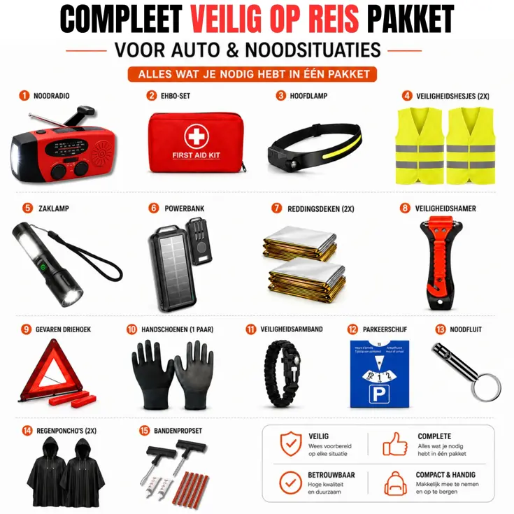 Veilig Onderweg Pakket Voorbereid Op Reis