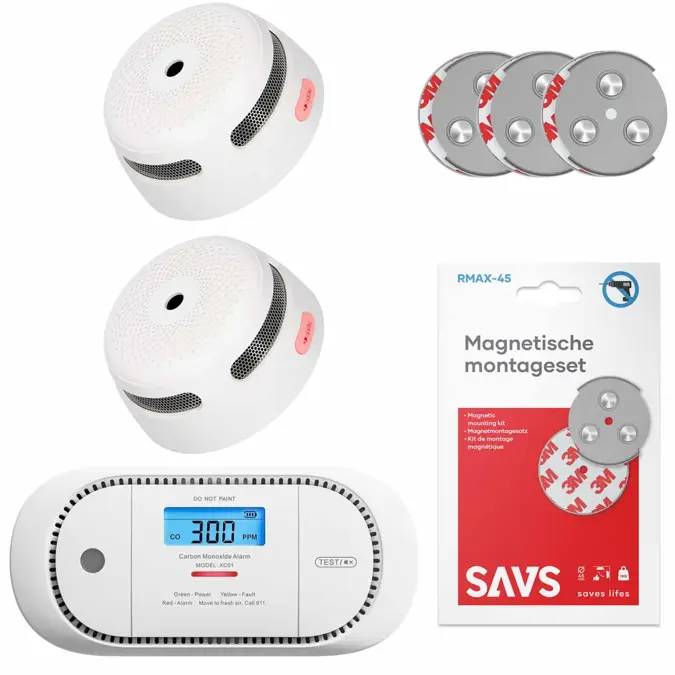 Brandpreventieset 2 Rookmelders, 1 CO-melder