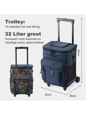 Boodschappentrolley met koelvak 32L