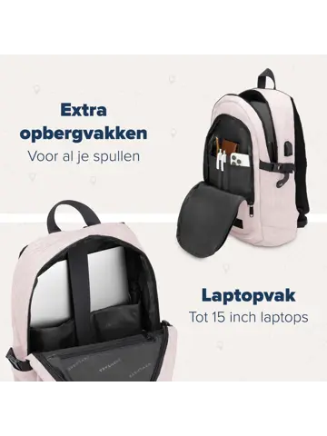 Rugtas – 25L – 15,6Inch – Roze