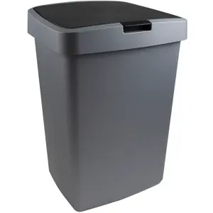 Delta - Prullenbak + klepdeksel - 50L zwart