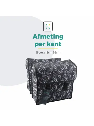 Voltano Dubbele Fietstas Floral Elegance