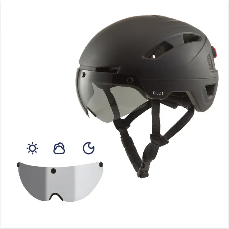 GO-OFF PILOT Fietshelm – automatisch vizier