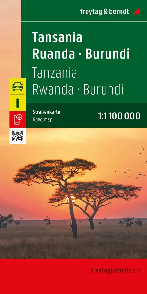 Wegenkaart Tanzania - Rwanda