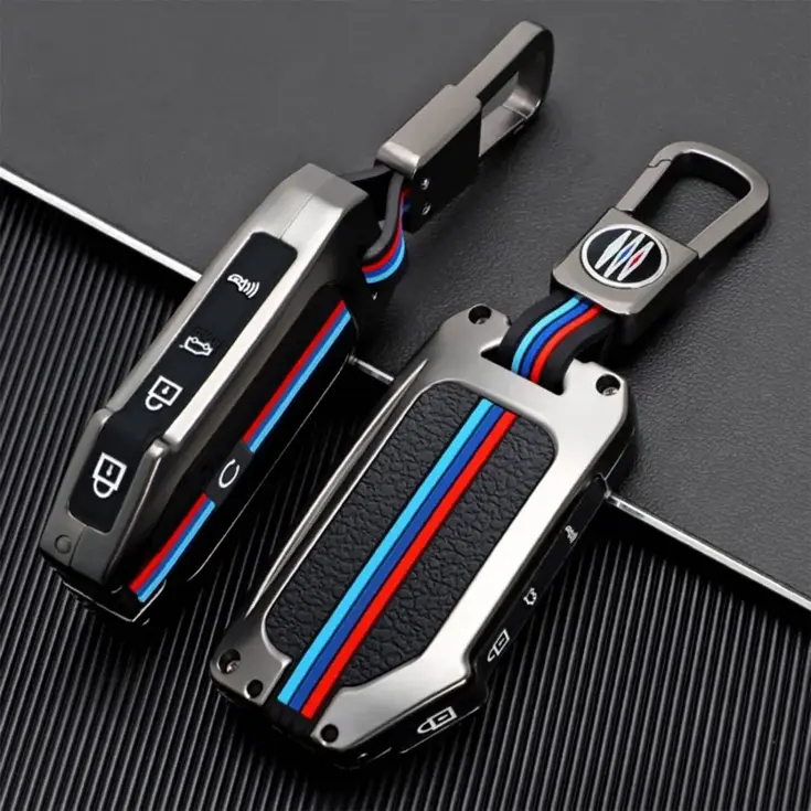 Metalen Sleutelhoesje voor Kia grijs C5