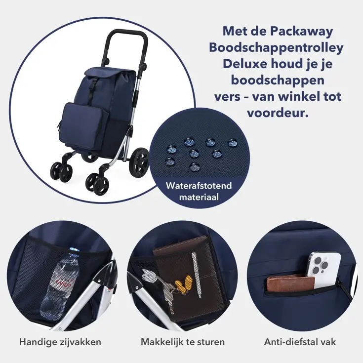Boodschappentrolley deluxe – 60 liter