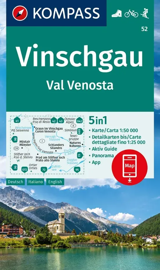 Kompass Kaart WK52 Vinschgau / Val Venosta