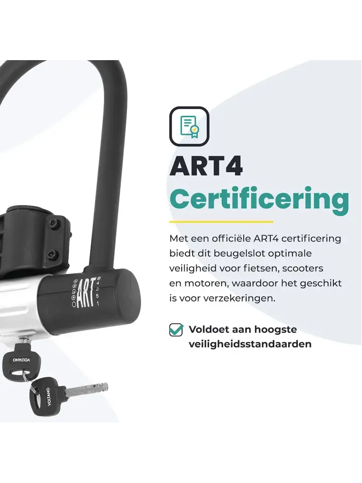 Voltano beugelslot ART4 met framehouder