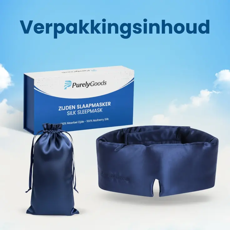Zijden Slaapmasker - Verduisterend - Donkerblauw