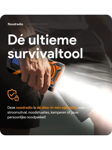 Noodradio met solar dynamo Bluetooth en powerbank