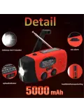 Noodradio Solar Opwindbaar - FM/AM - 5000mAh