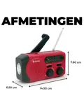 Noodradio FM Solar Powerbank Opwindbaar