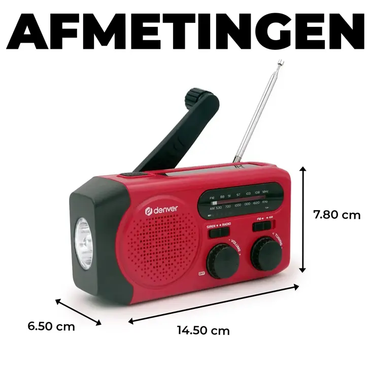 Noodradio FM Solar Powerbank Opwindbaar