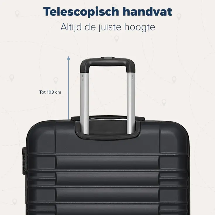 Kofferset – 3 Delig – 38L – Zwart