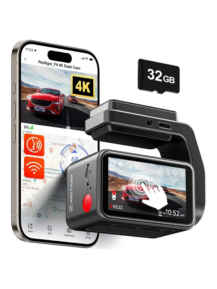 F4 4K Touch Wifi GPS 32gb dashcam