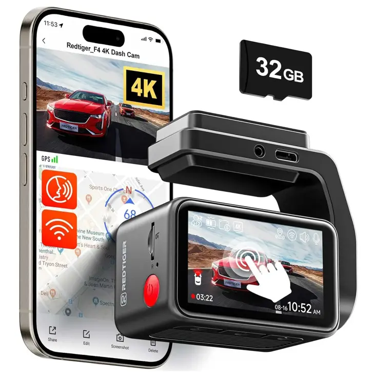F4 4K Touch Wifi GPS 32gb dashcam