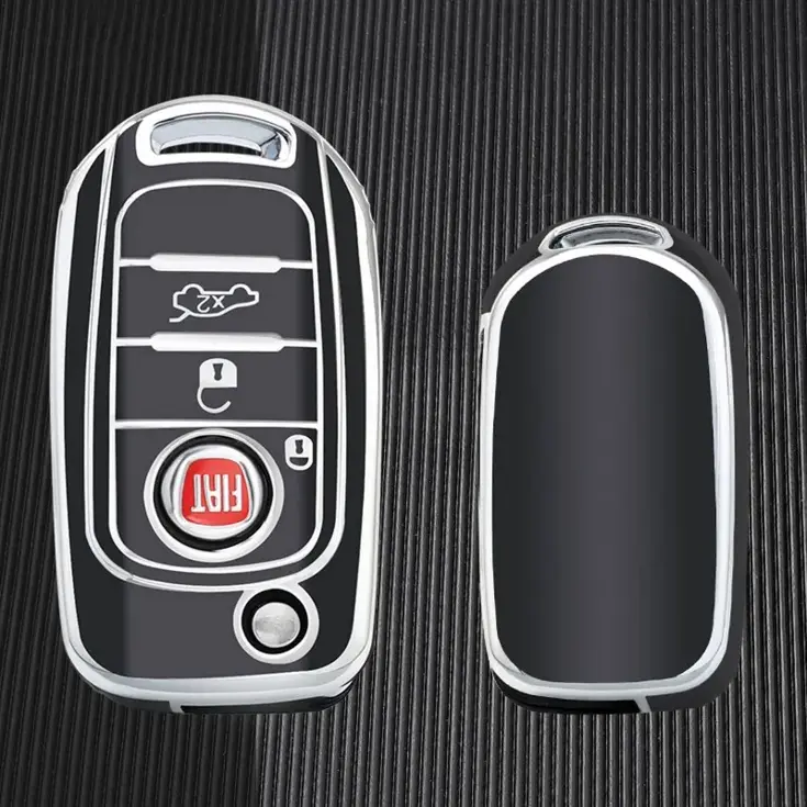 TPU Sleutelhoesje voor Fiat / Abart zwart B3