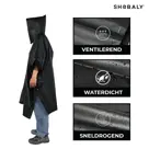 Shobaly Premium Regenponcho Zwart-One Size-Stretch