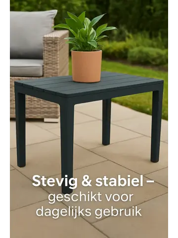 Bijzettafel Zwart - Tuintafeltje 60x39x45 cm