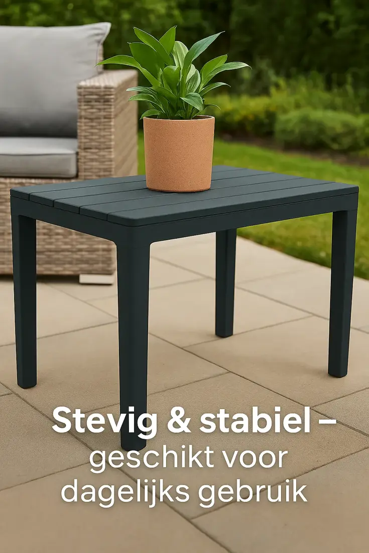 Bijzettafel Zwart - Tuintafeltje 60x39x45 cm