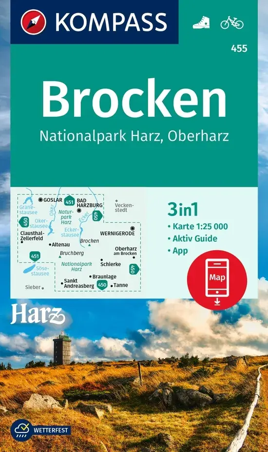 Kompass Wandelkaart WK455 Brocken NP Harz
