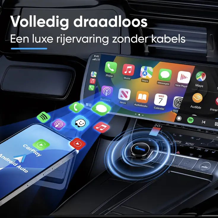 Mini 2-in-1 CarPlay & Android Auto Dongle V3 Rond