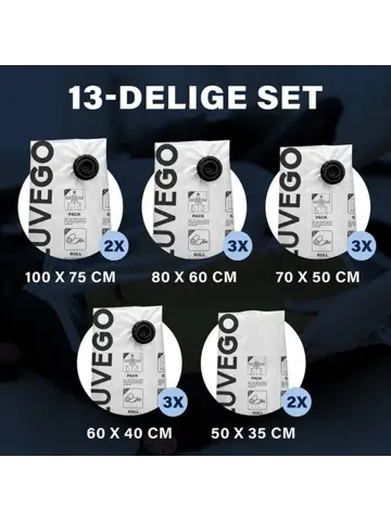 Vacuumzakken - 13 Delig - met Handpomp