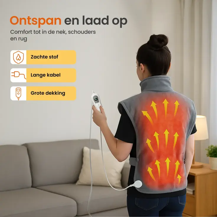 Elektrische Deken Voor Rug en Nek - 90 x 60cm