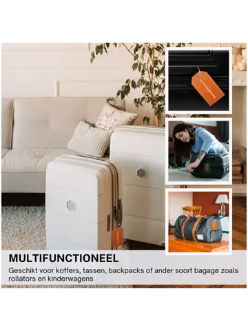 Bagagelabel – 4 stuks – Leer – Groen