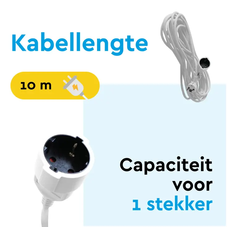 Verlengsnoer 10 m met randaarde voor binnen