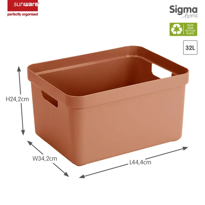 Sigma home - Opbergbox - 32L terra - 4-delig