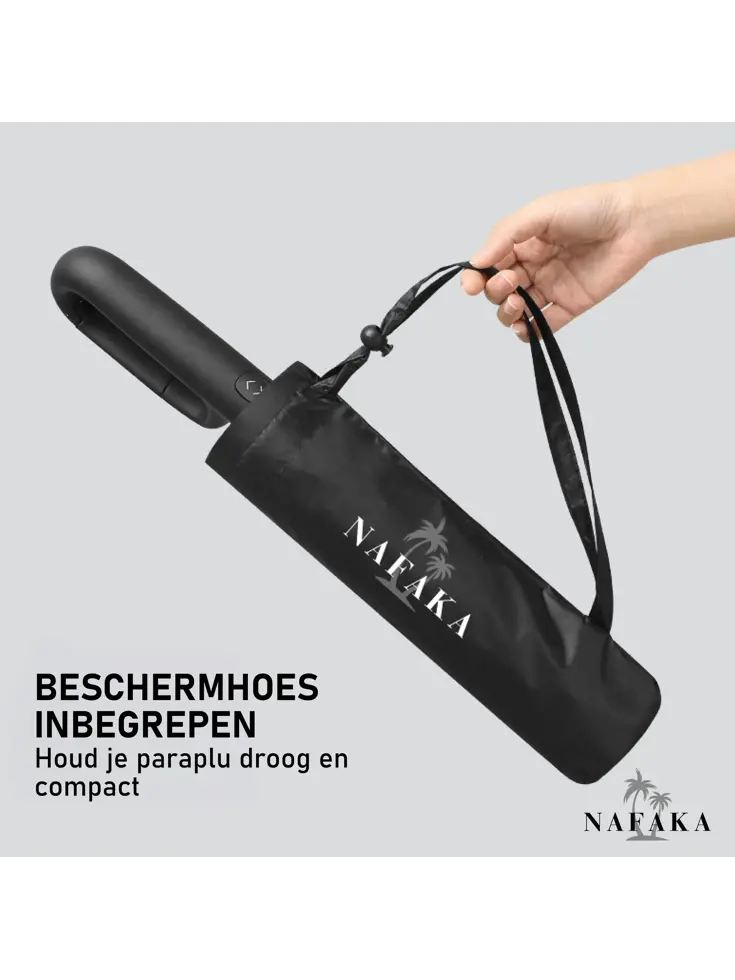 Nafaka Automatische storm paraplu met opberghoes