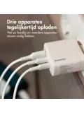 65W Oplader 2x USB-C 1x USB-A