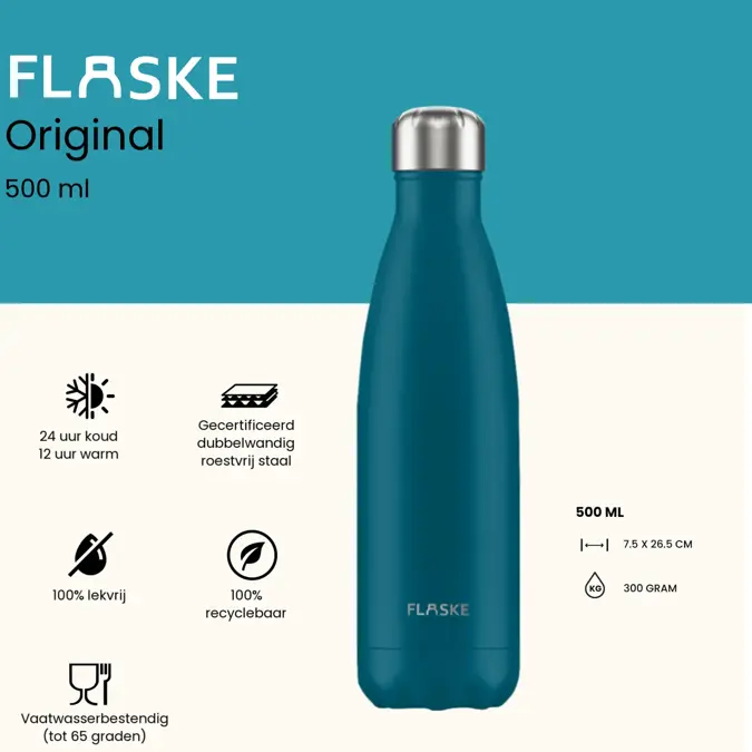 FLASKE 500 ml RVS Drinkfles
