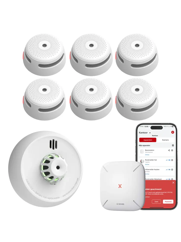 Link+ Pro bundel 6 Rook- en 1 hittemelder