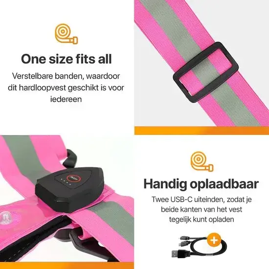 R2B Hardloopvest oplaadbaar - Roze