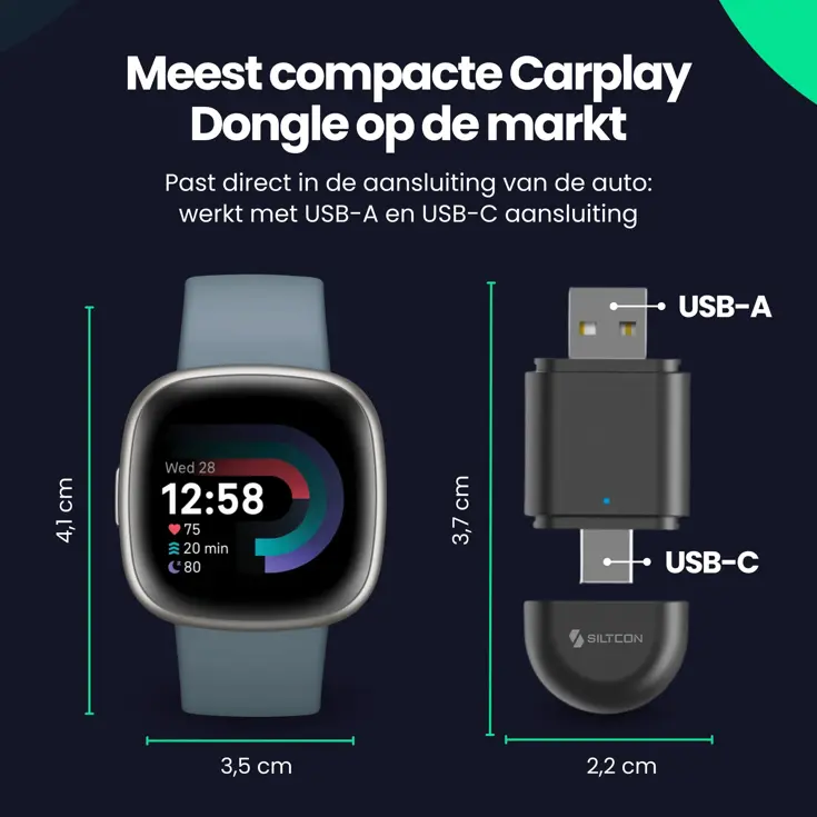 CarPlay Dongle - Draadloos - CarPlay/Android Auto