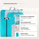 Compressie Packing Cubes – 6 stuks – Li Blauw