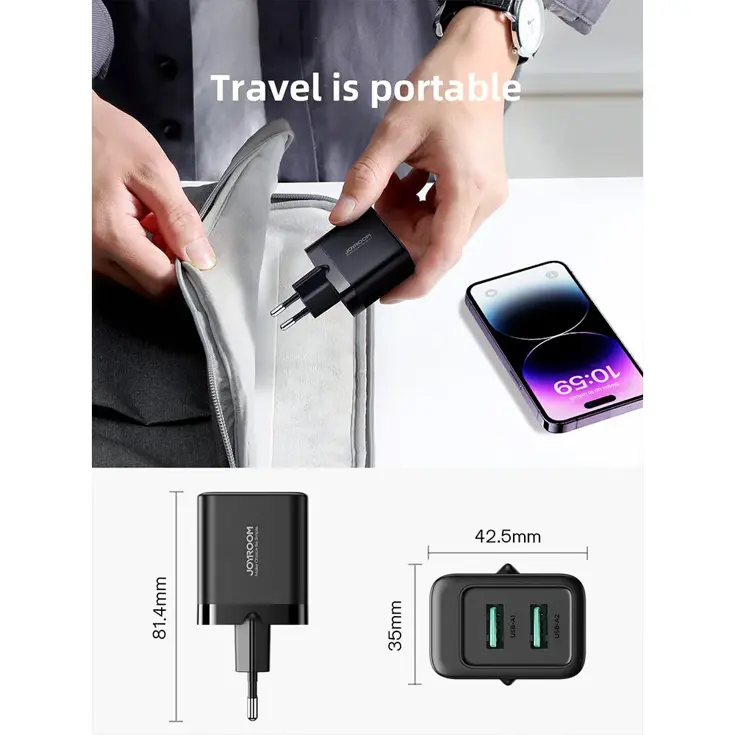 2-Poort Adapter USB-A - Zwart