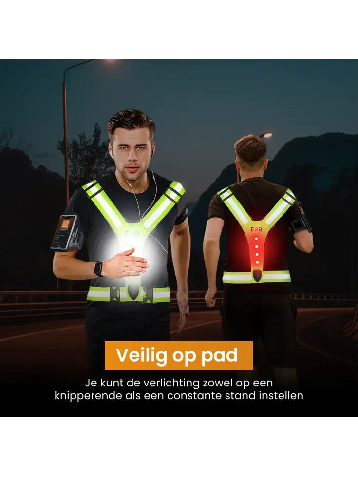 Hardloopvest oplaadbaar + Sportarmband