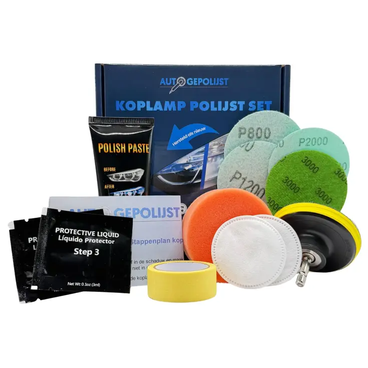Koplamp Polijst Set - Restauratie Kit - 18 Delig